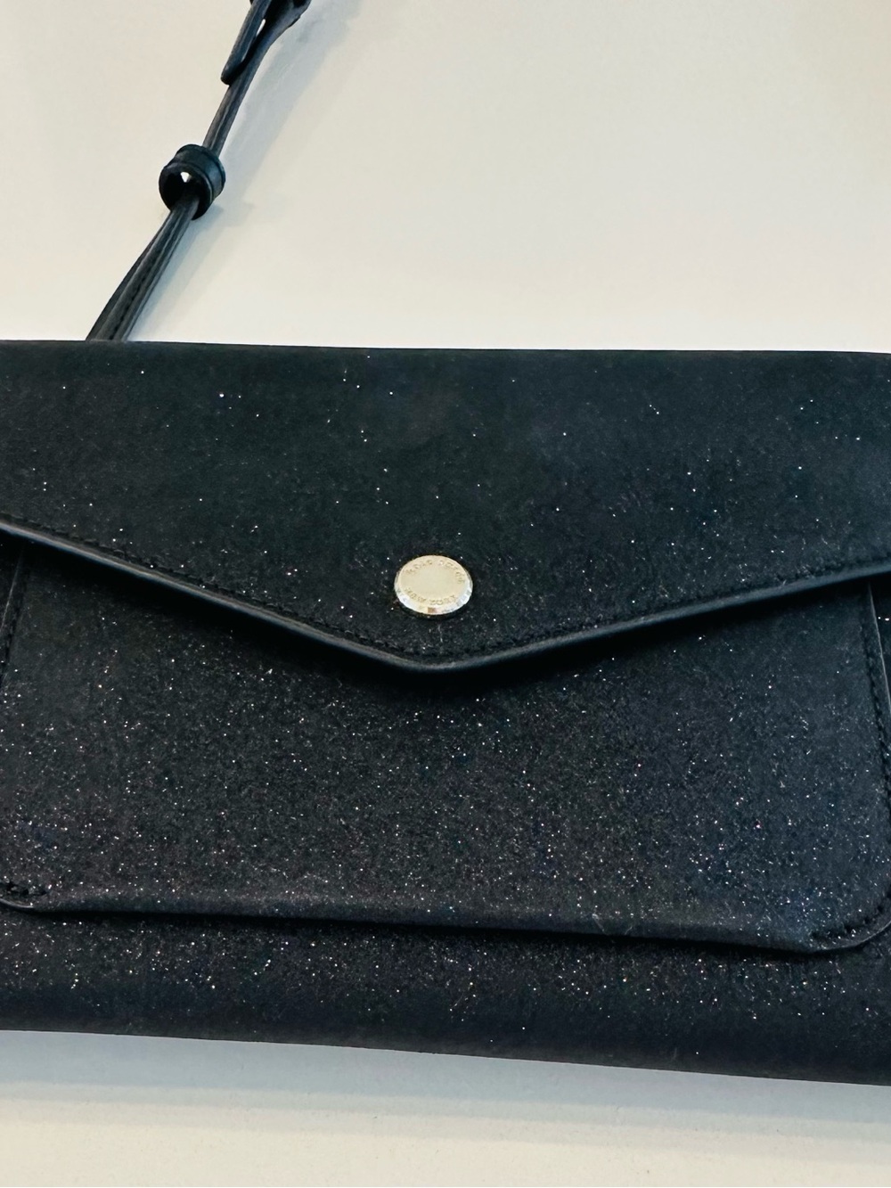 kate spade Black Sparkle Envelope Crossbody Bag NWOT